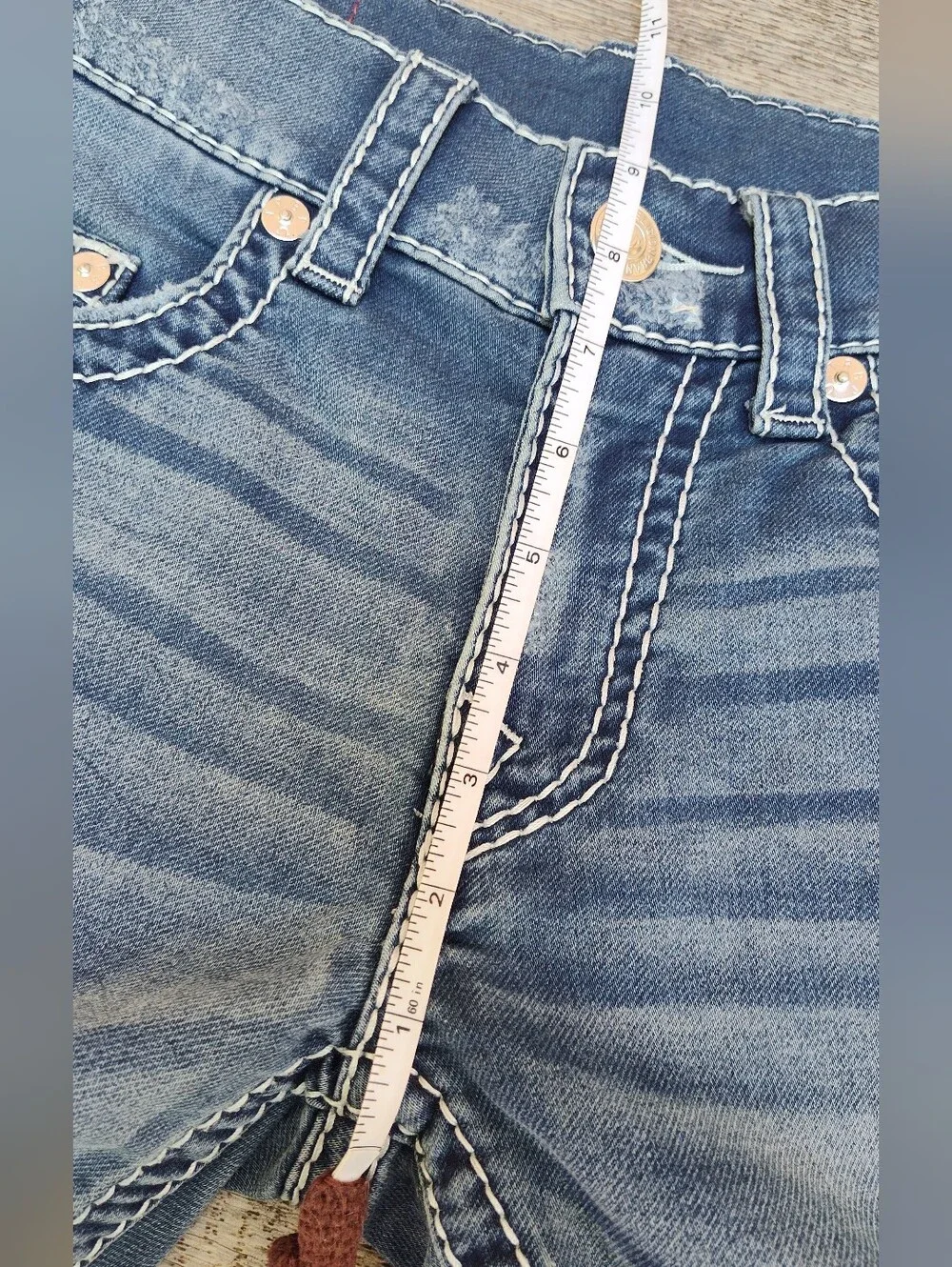 VINTAGE True Religion Slim Jeans Men Sz 29 White Stitched Denim Jeans Y2K